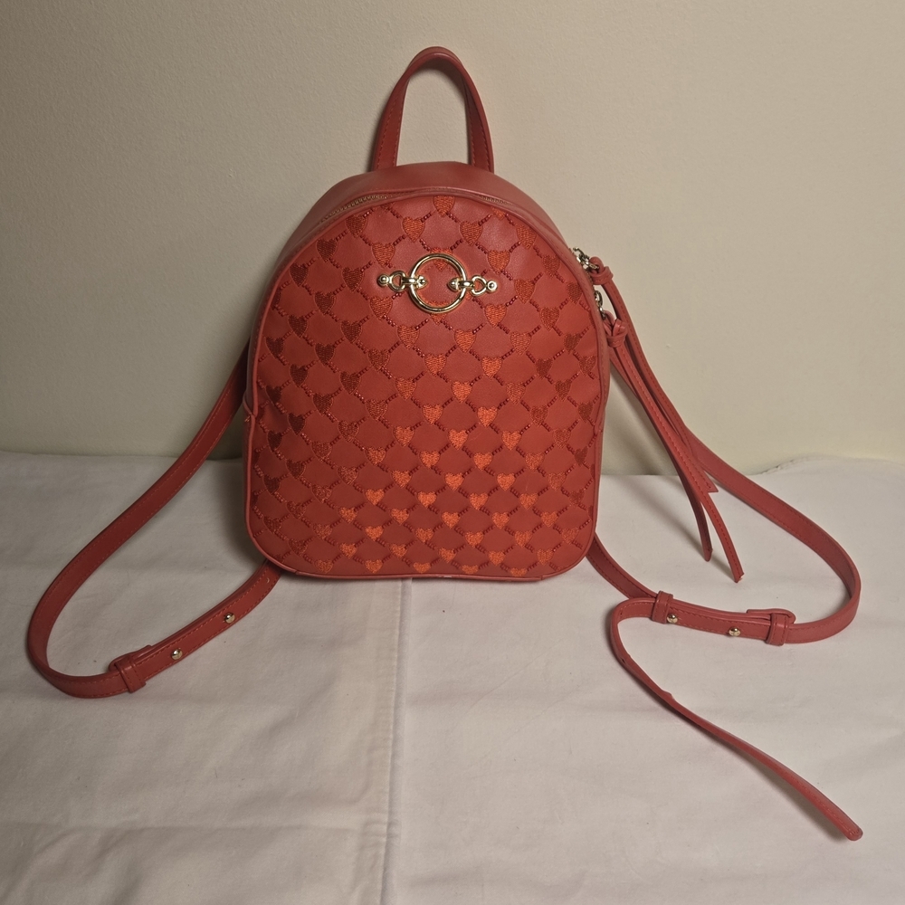 Topshop Red Woven Backpack